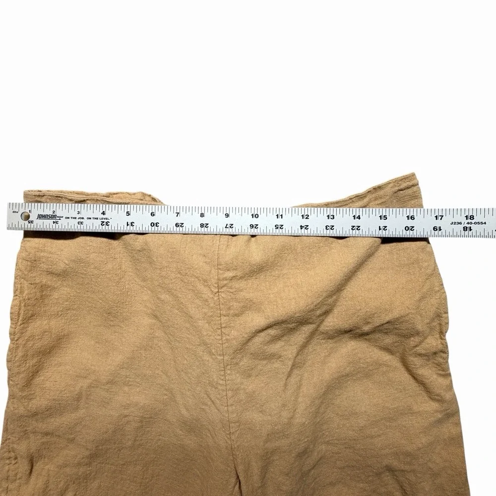 Free Est Free People Linen Blend Wide Leg Crop Pants Women's Large Beige